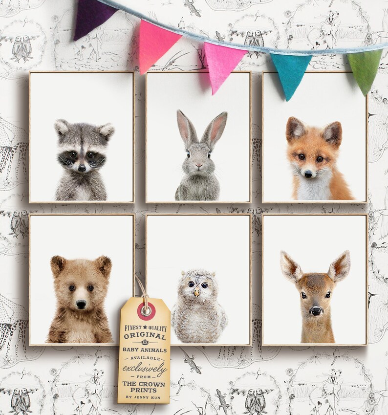 Nursery animal prints PRINTABLE art Woodland animals decor Etsy