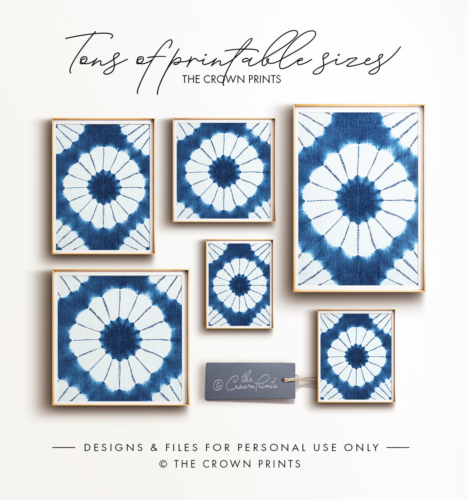 Shibori Wall Art No. 1 DIGITAL DOWNLOAD Blue Painting Etsy