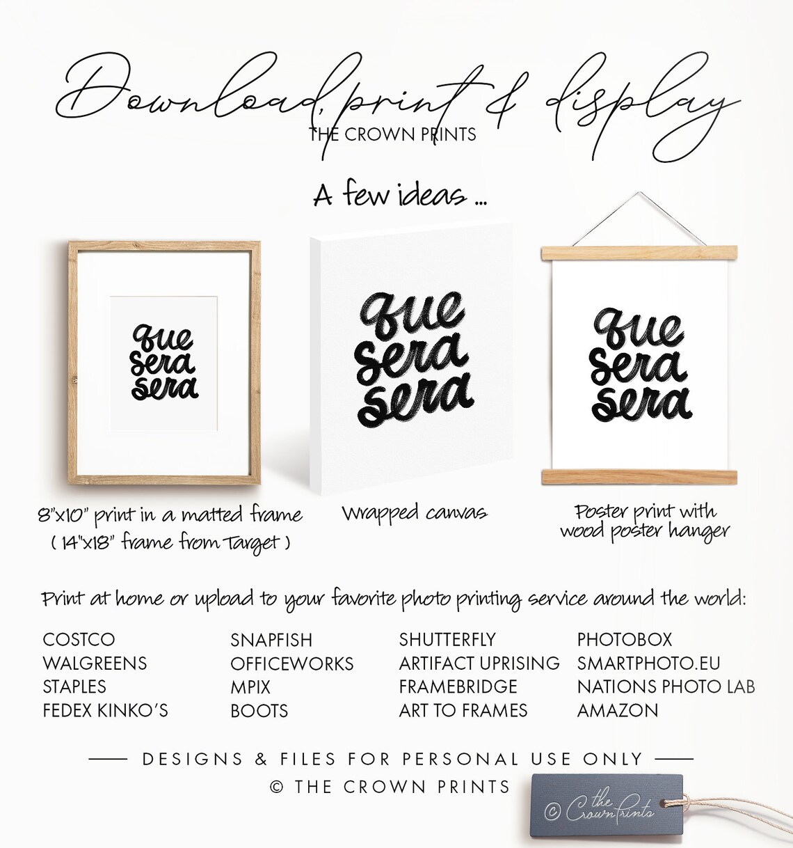 Que Sera Sera PRINTABLE Art Wall Art Quotes Quote Print | Etsy