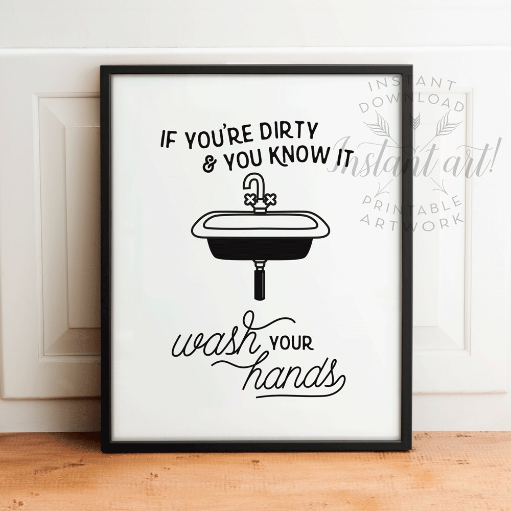 Funny bathroom art PRINTABLE art Bathroom wall decor If you | Etsy