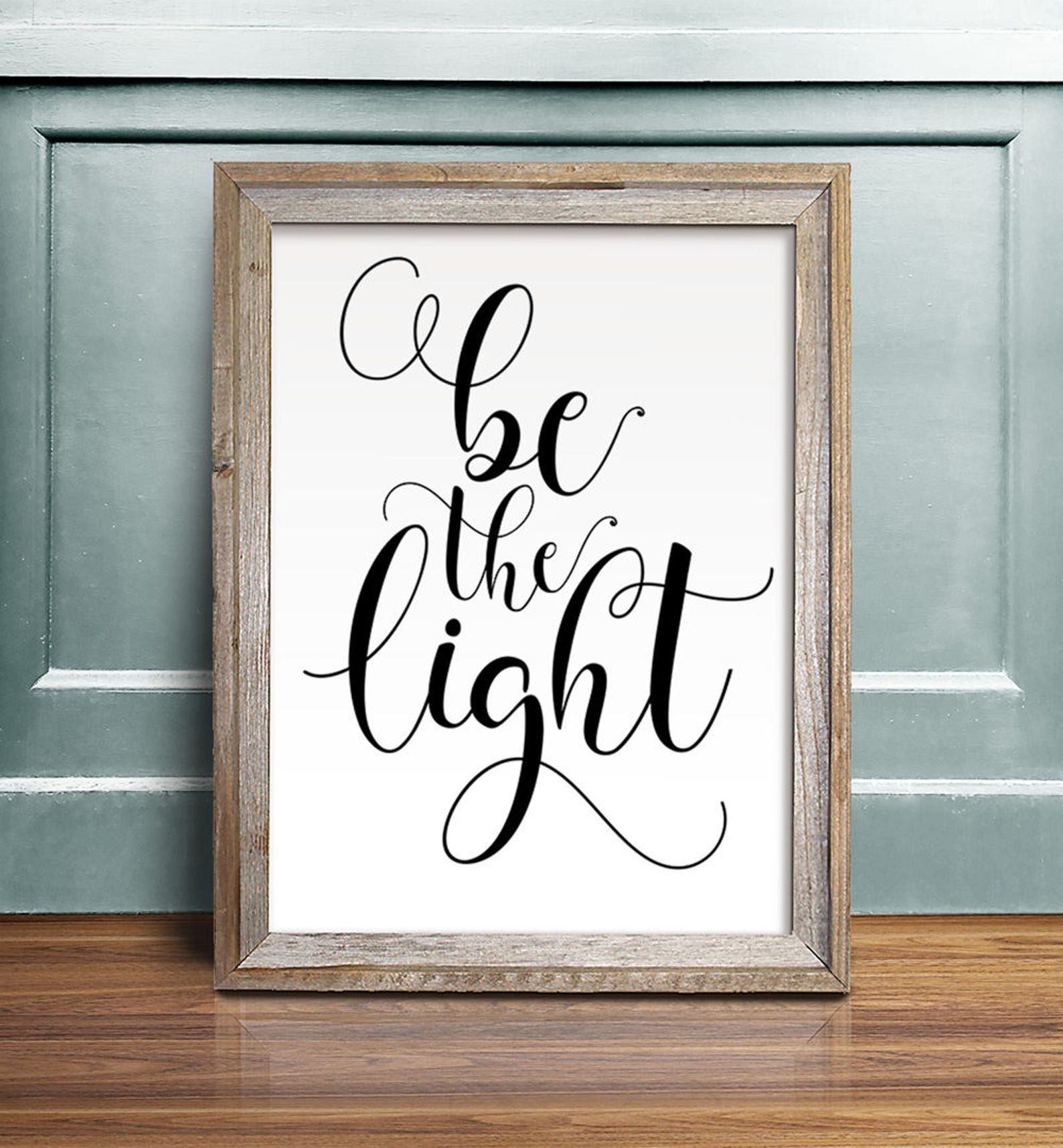 Be the Light PRINTABLE Art Motivational Wall Decor | Etsy