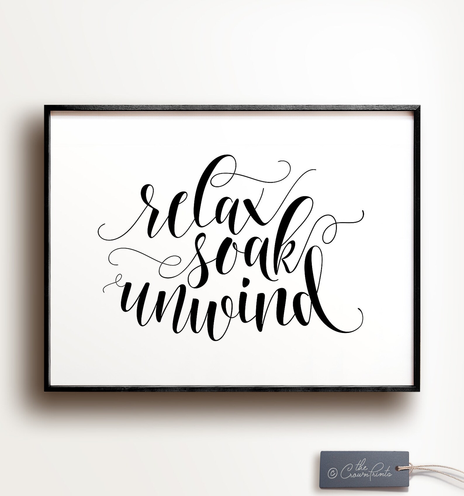 Relax soak unwind Bathroom art PRINTABLE art Bathroom wall Etsy