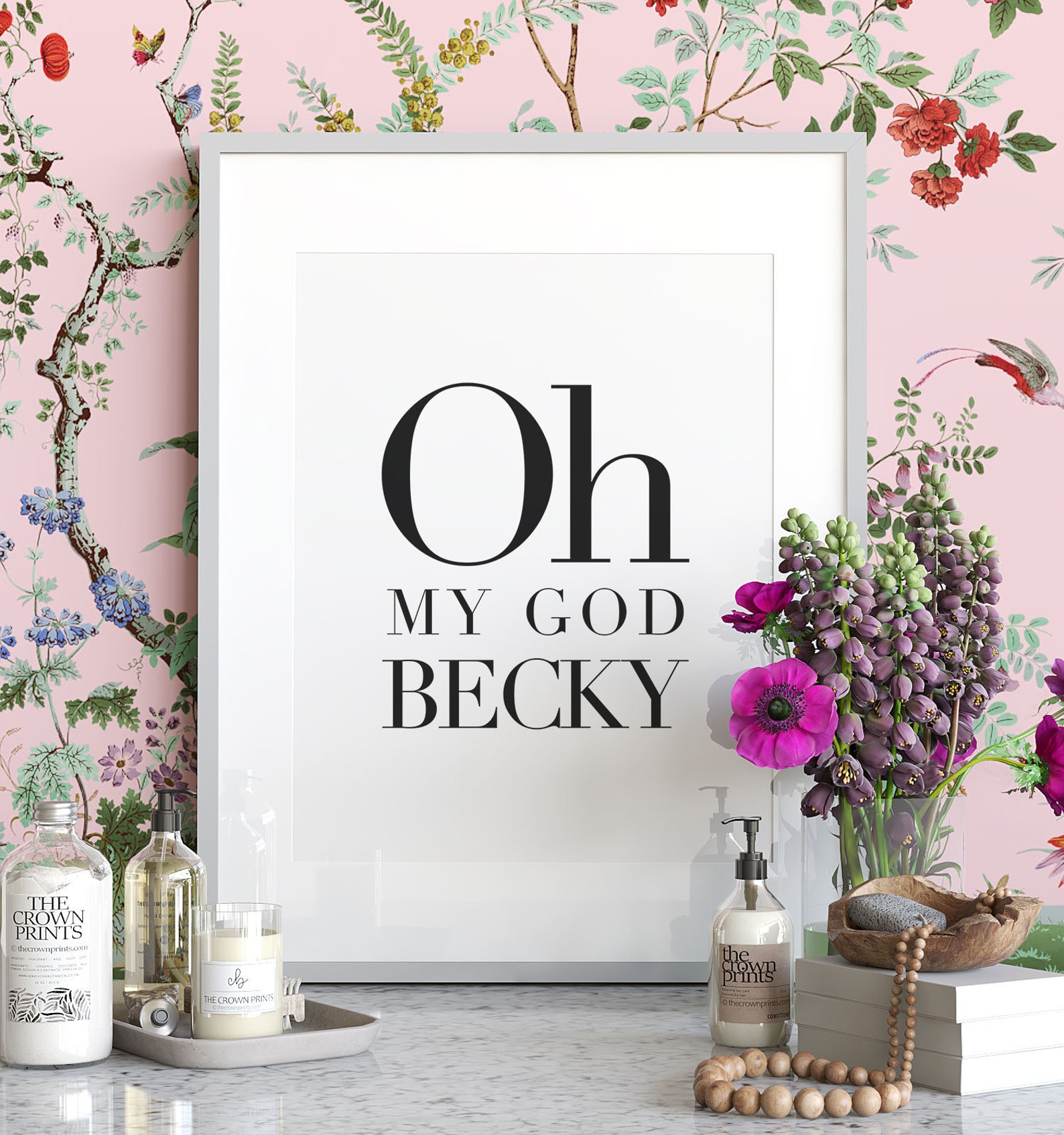 Funny Bathroom Art Oh My God Becky PRINTABLE Art Bathroom - Etsy