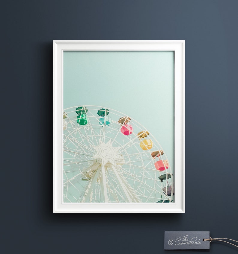 Ferris wheel PRINTABLE art, Nursery decor, Girls room wall art, Digital Download, Teen girl decor, Baby girl nursery, Pastel wall art, Boho image 5