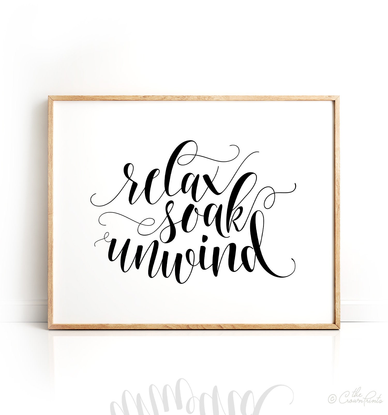 Relax soak unwind, Bathroom art, PRINTABLE art, Bathroom wall decor ...