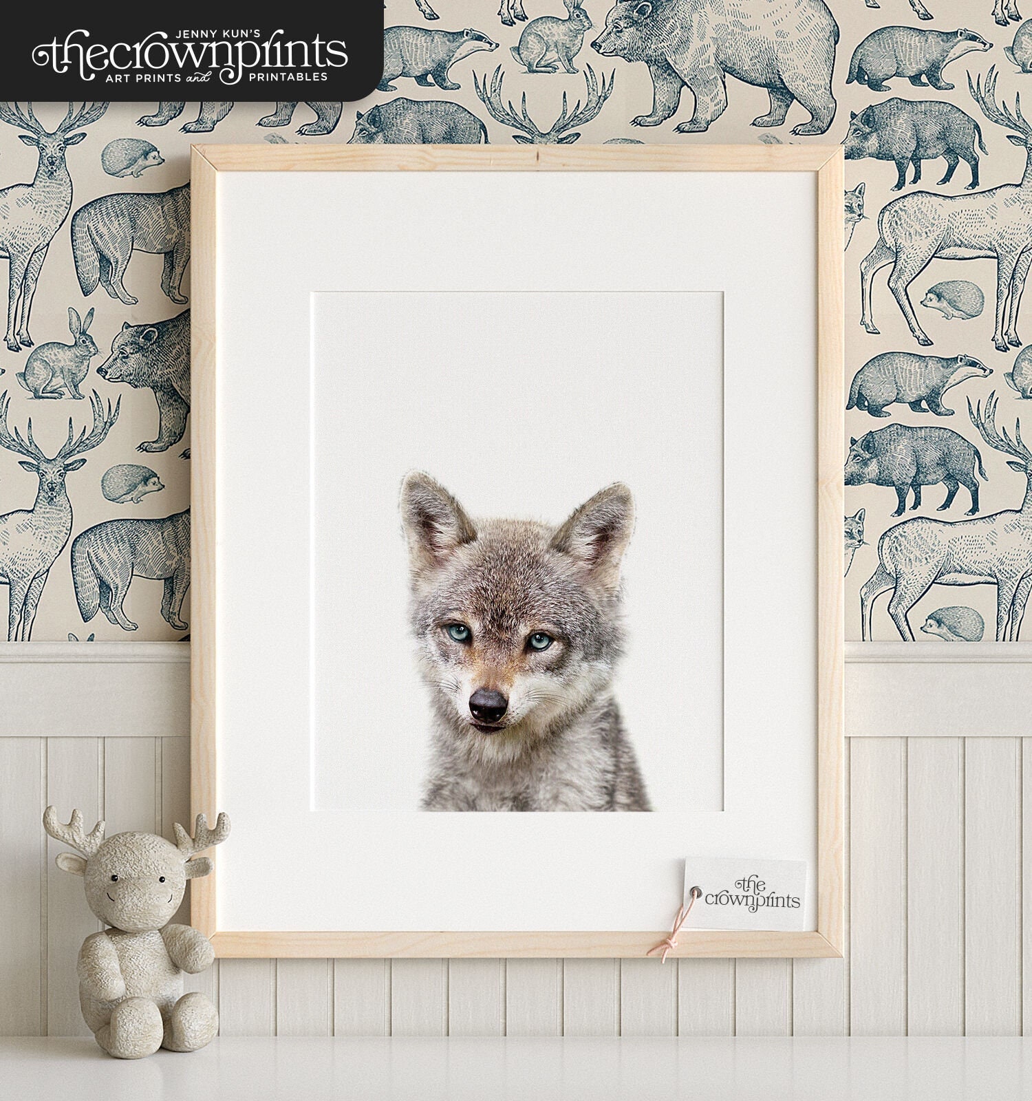 Baby Woodland Animals Baby Wolf Print PRINTABLE Art Nursery - Etsy Israel