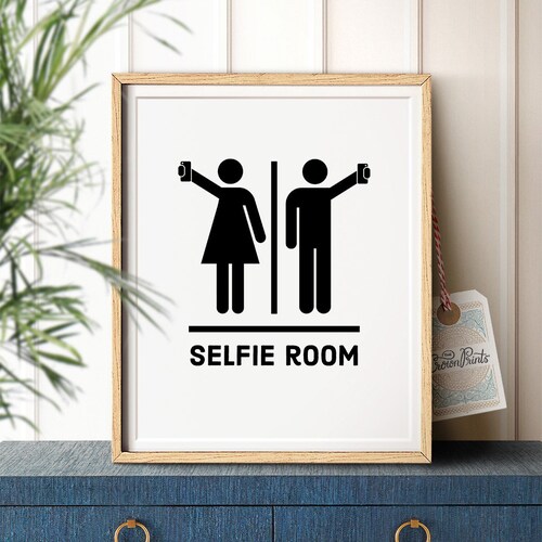 Bathroom Wall Decor Kids Bathroom Decor No Selfies Funny - Etsy