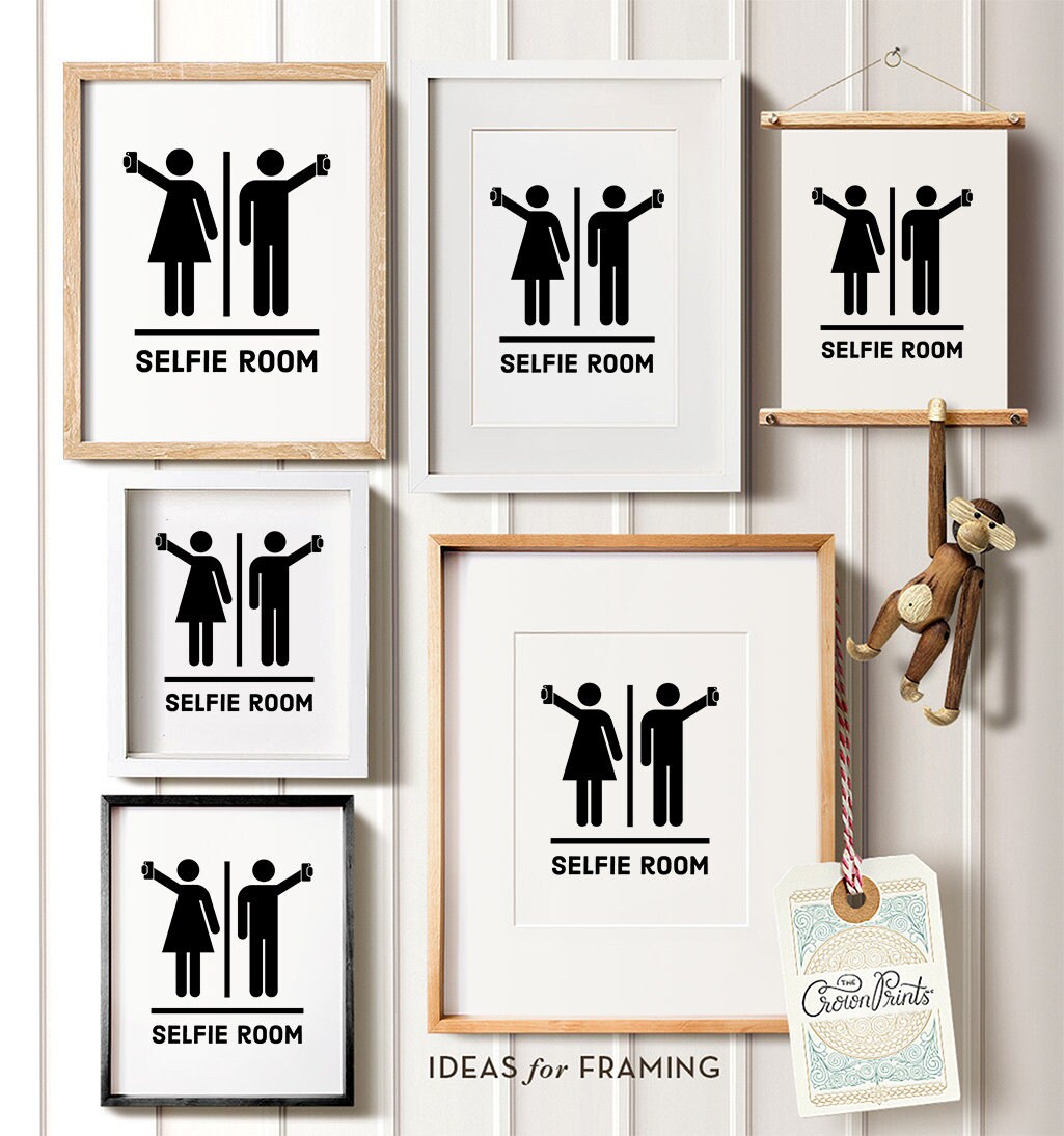 Funny bathroom art PRINTABLE art Selfie room Bathroom Etsy