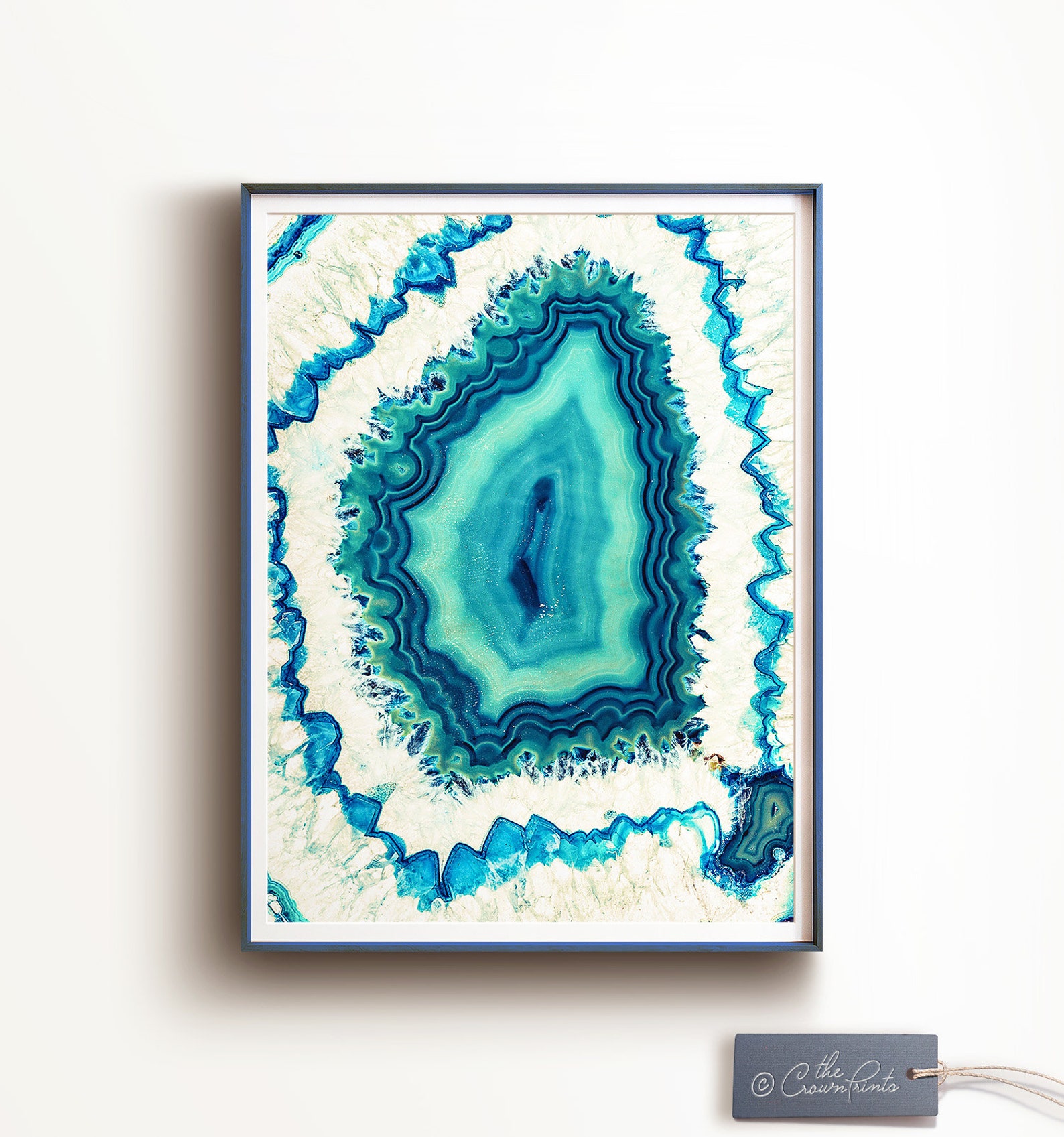 Agate Wall Art PRINTABLE ART Teal and Blue Wall Decor Etsy