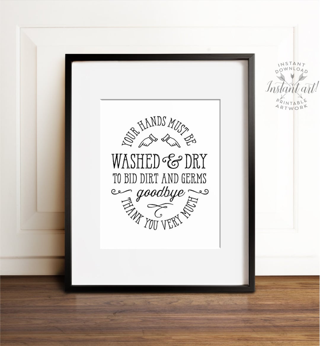 Wash Hands Sign Bathroom Wall Decor PRINTABLE Art Wash Your - Etsy