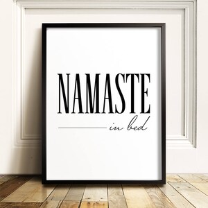 Namaste in Bed Bedroom Wall Decor PRINTABLE Art Funny Wall - Etsy