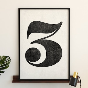 Number Five Print, Number 5, 5 Print, Number 5 Art, Printable