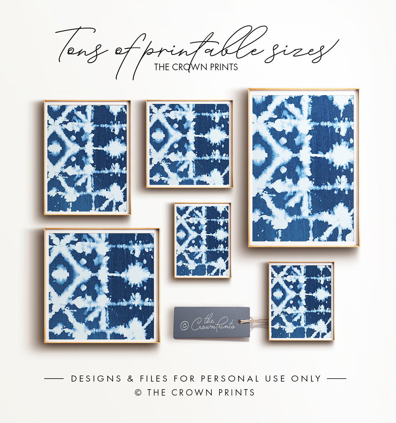 Shibori Wall Art No. 2 PRINTABLE ART Blue art print Tie dye Etsy