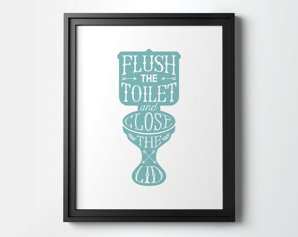 Bathroom art set of 3 PRINTABLES flush the toiletwash your Etsy