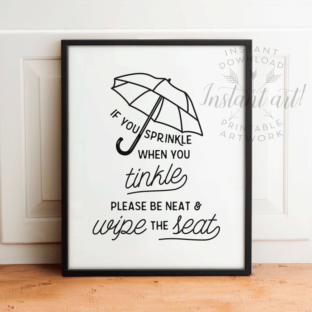 Funny bathroom art PRINTABLE art Bathroom wall decor If you | Etsy