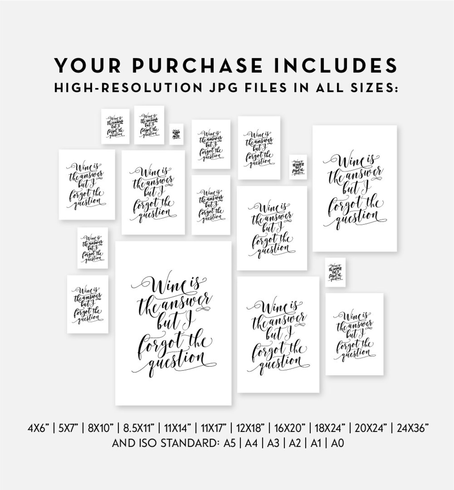 Wine wall decor Funny wine sayings PRINTABLE art Bar cart Etsy