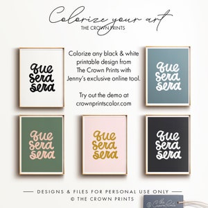 Que Sera Sera, PRINTABLE Art, Wall Art Quotes, Quote Print ...