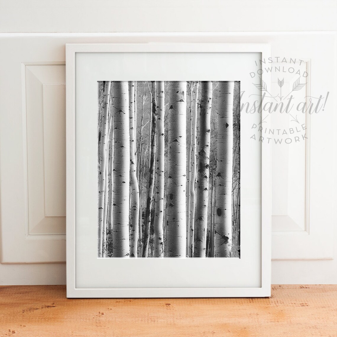 Birch Trees Photography PRINTABLE Artmodern Artblack and | Etsy