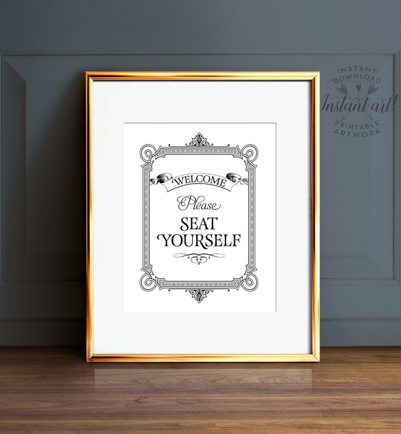 Bathroom Wall Art PRINTABLE Art Please Seat Yourself Sign Etsy