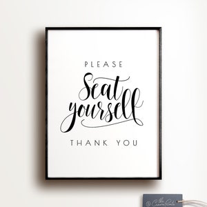 Please seat yourself, Bathroom wall decor, PRINTABLE wall art, Funny bathroom art, Restaurant decor, Bathroom sign, Bathroom print, Washroom