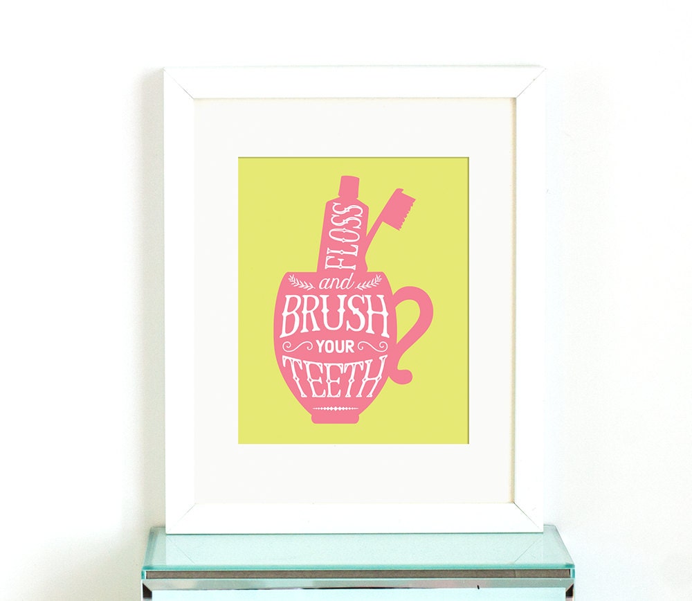 Bathroom Art PRINTABLES Set of 3 Multicolor Flush the Etsy