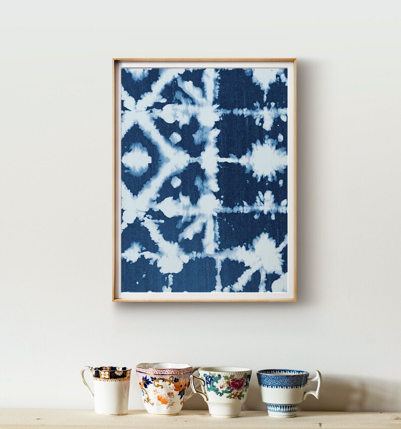 Shibori Wall Art No. 2 PRINTABLE ART Blue art print Tie dye Etsy