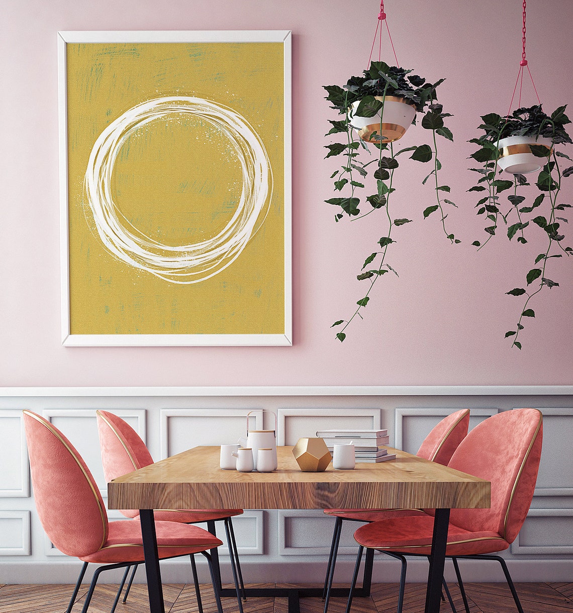 Abstract Mustard Wall Art PRINTABLE Art Contemporary Wall Etsy