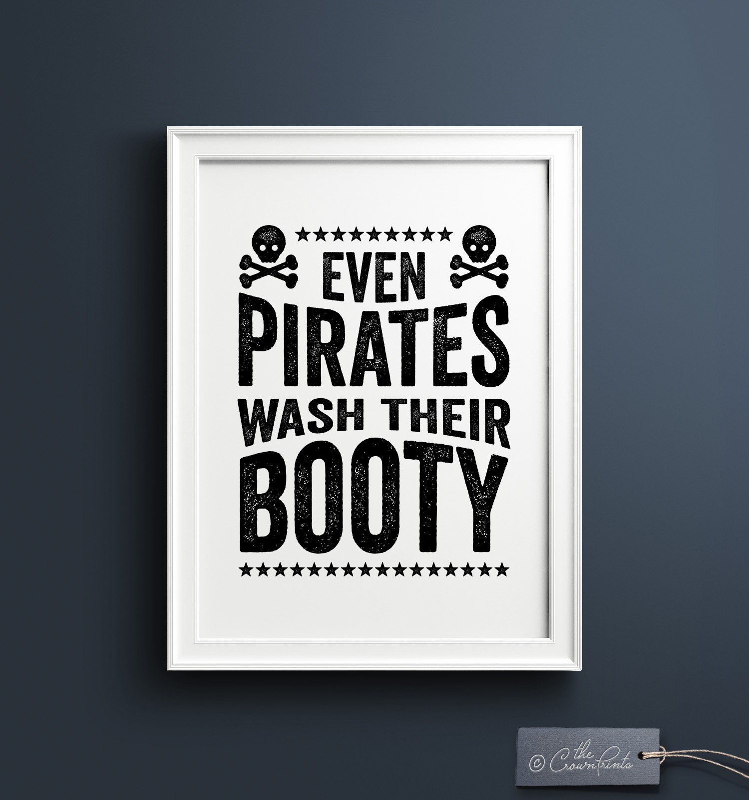 Even Pirates Wash Their Booty PRINTABLE Art Kids Bathroom - Etsy