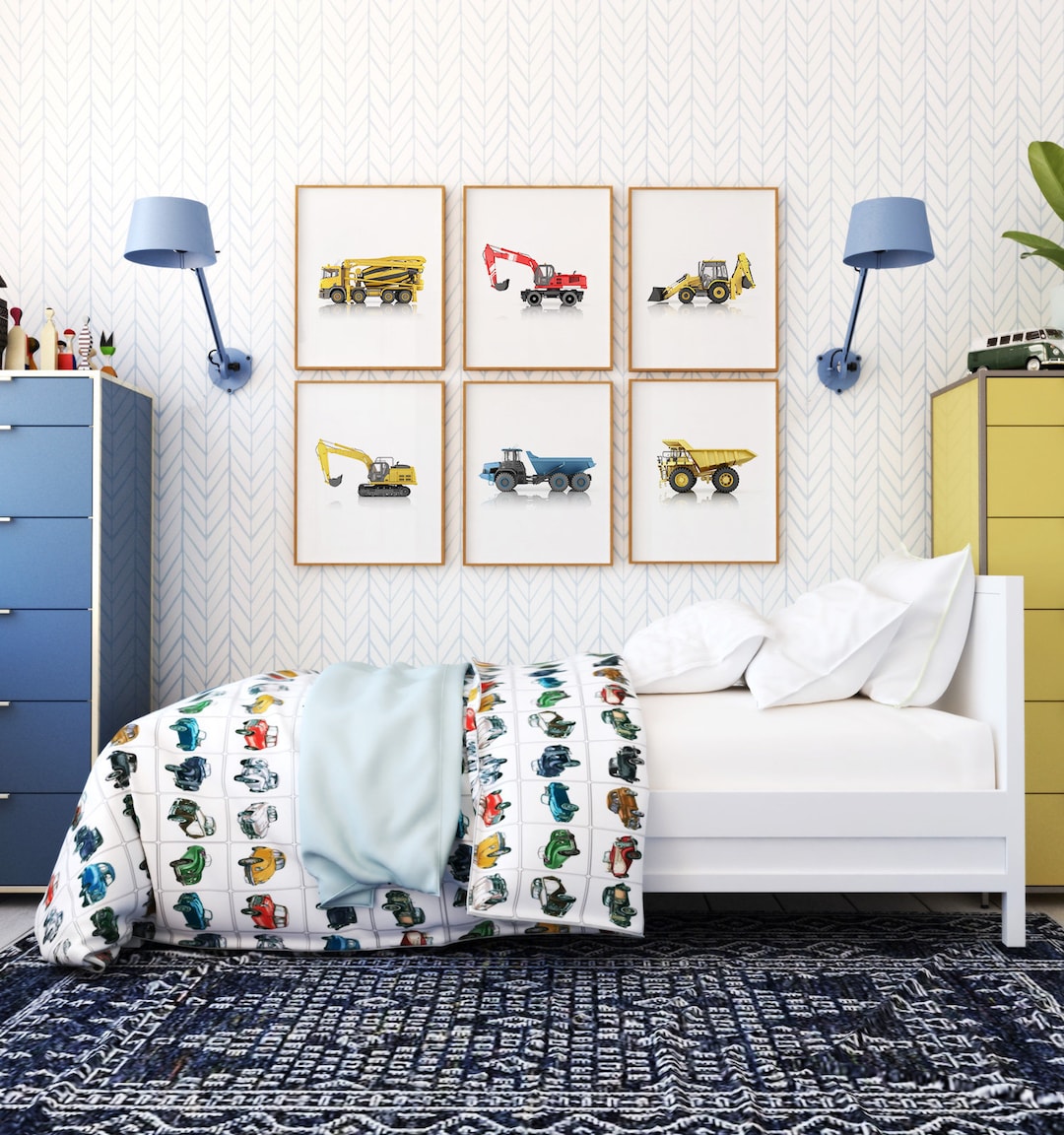Kids Room Decor, PRINTABLE ART, Artwork for Nursery, Playroom Decor, Vehicle Prints