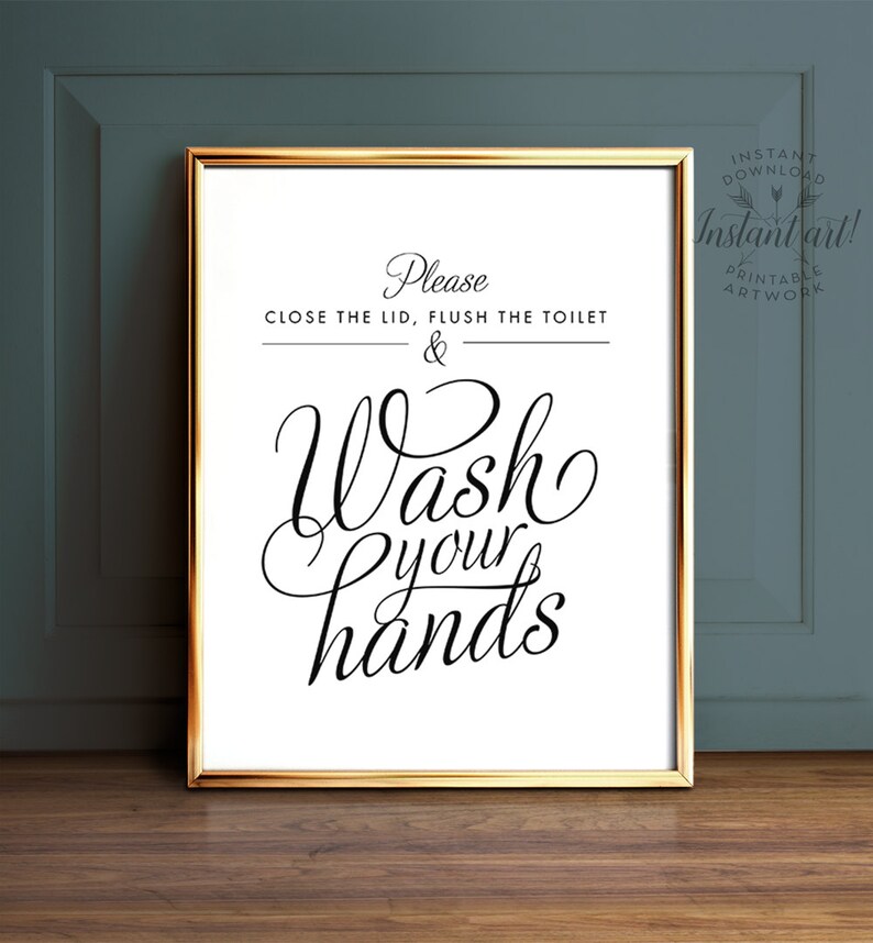 Bathroom Wall Decor PRINTABLE Art Bathroom Art Flush Toilet Etsy