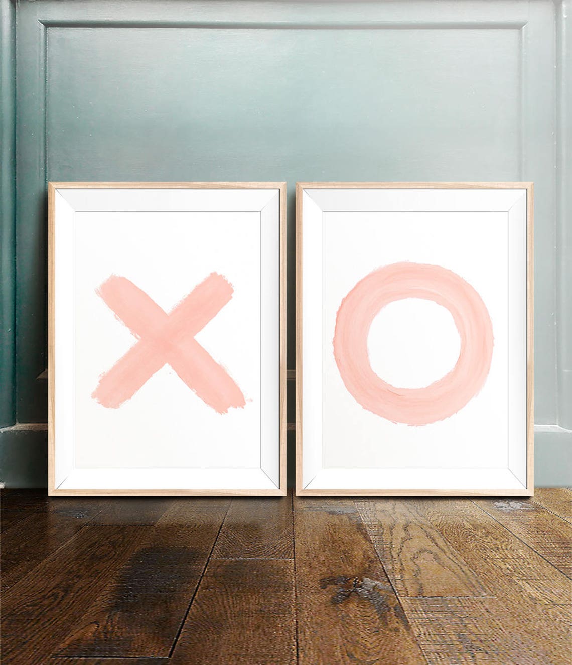 X and O prints Pink wall art PRINTABLE Wall art Modern Etsy