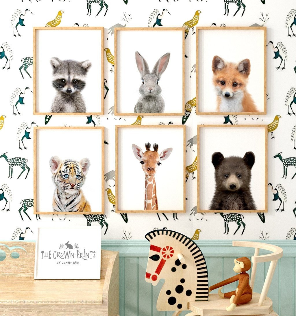 Nursery Animals Prints PRINTABLE Art Woodland Animals Decor - Etsy