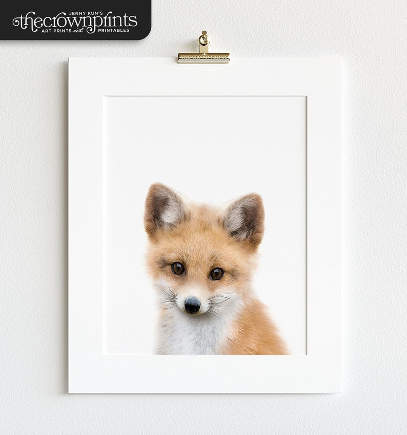 Baby animal prints PRINTABLE, Fox print, Nursery decor, Animal art, Woodland nursery art, Nursery wall art, Woodland animal prints, kids image 4