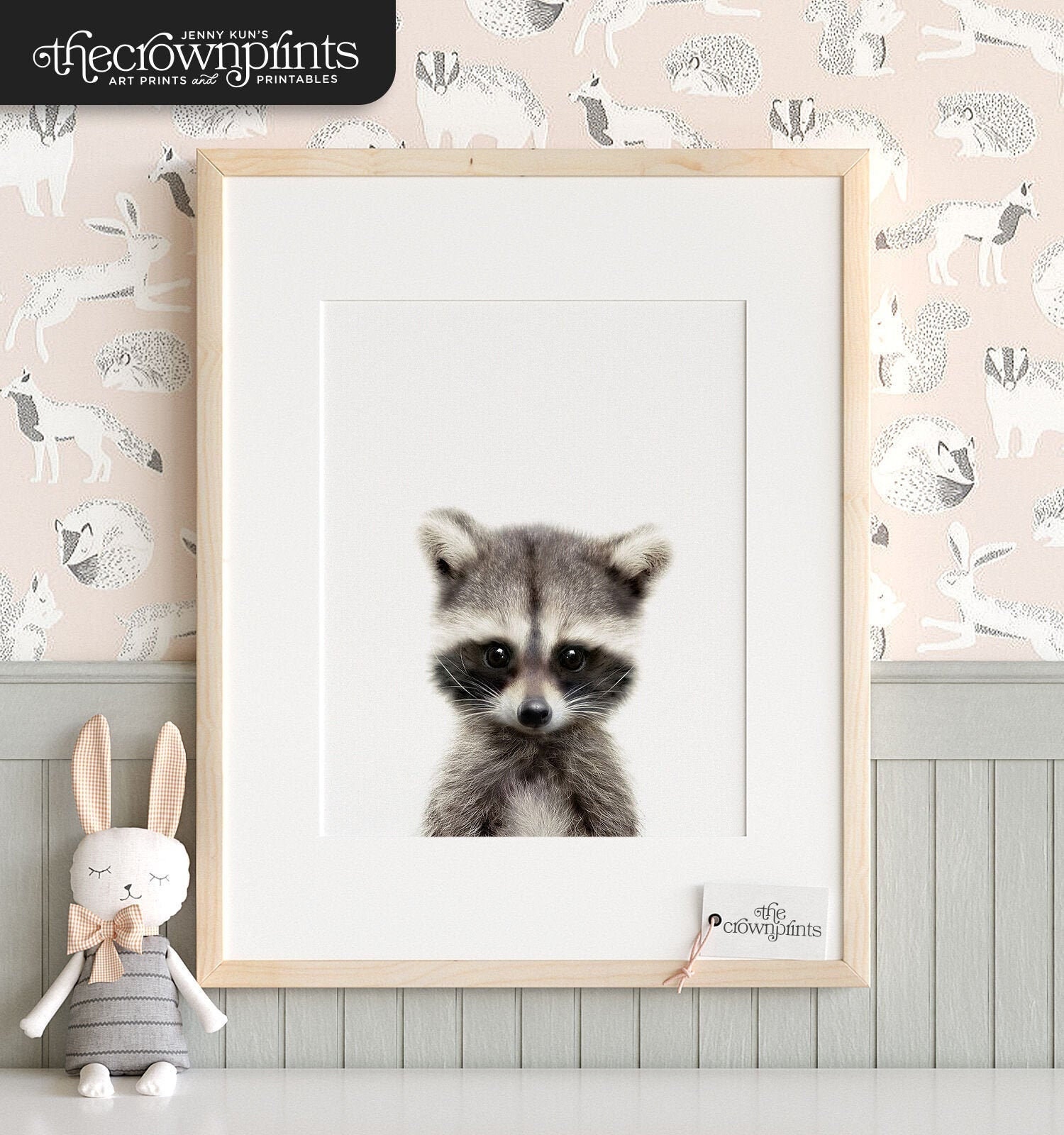 Nursery decor, Raccoon print, Woodland animals, PRINTABLE decor, Kids animal decor, Animal art, Baby animals, Woodland baby shower TCP69_
