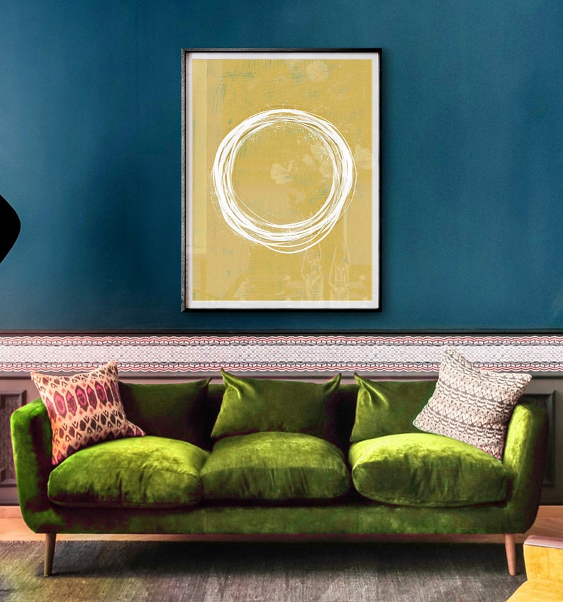 Abstract Mustard Wall Art PRINTABLE Art Contemporary Wall Etsy