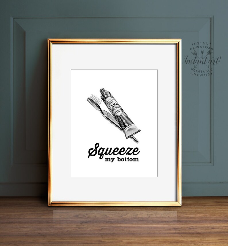 Funny Bathroom Art Set PRINTABLE Art Bathroom Wall Decor Etsy