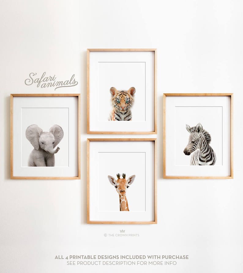 Safari Nursery Decor Set PRINTABLE Art Safari Animals Decor Etsy