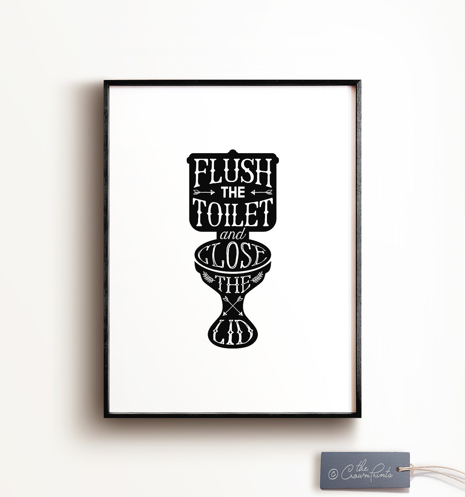 Flush the Toilet Sign PRINTABLE Art Bathroom Art Wash Room - Etsy
