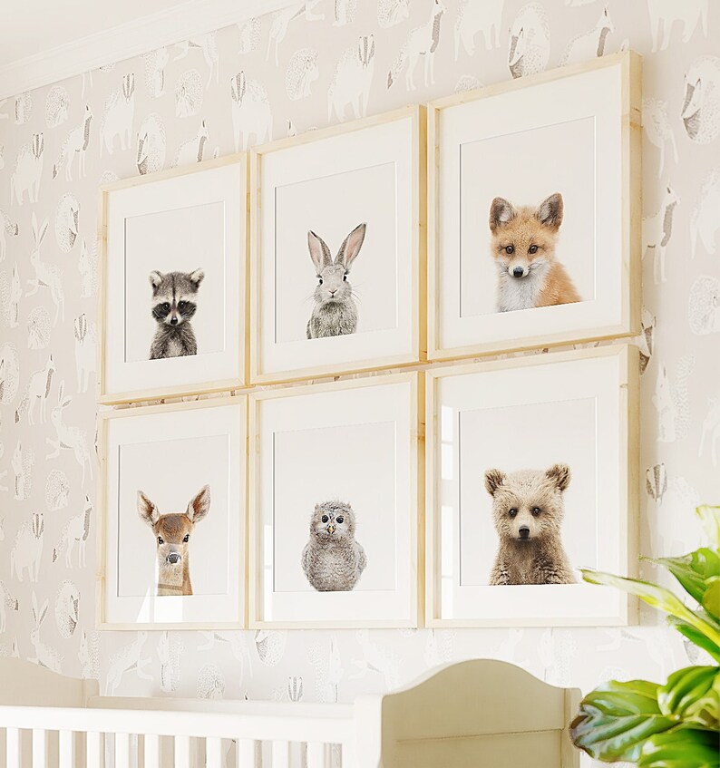 Nursery Animal Prints PRINTABLE Art Woodland Animals Decor Etsy