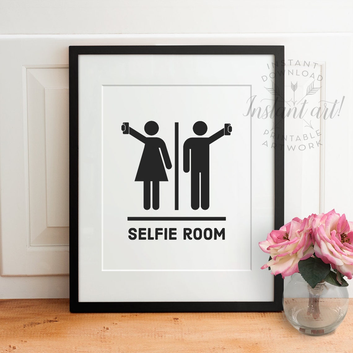Funny bathroom art PRINTABLE art Selfie room Bathroom Etsy