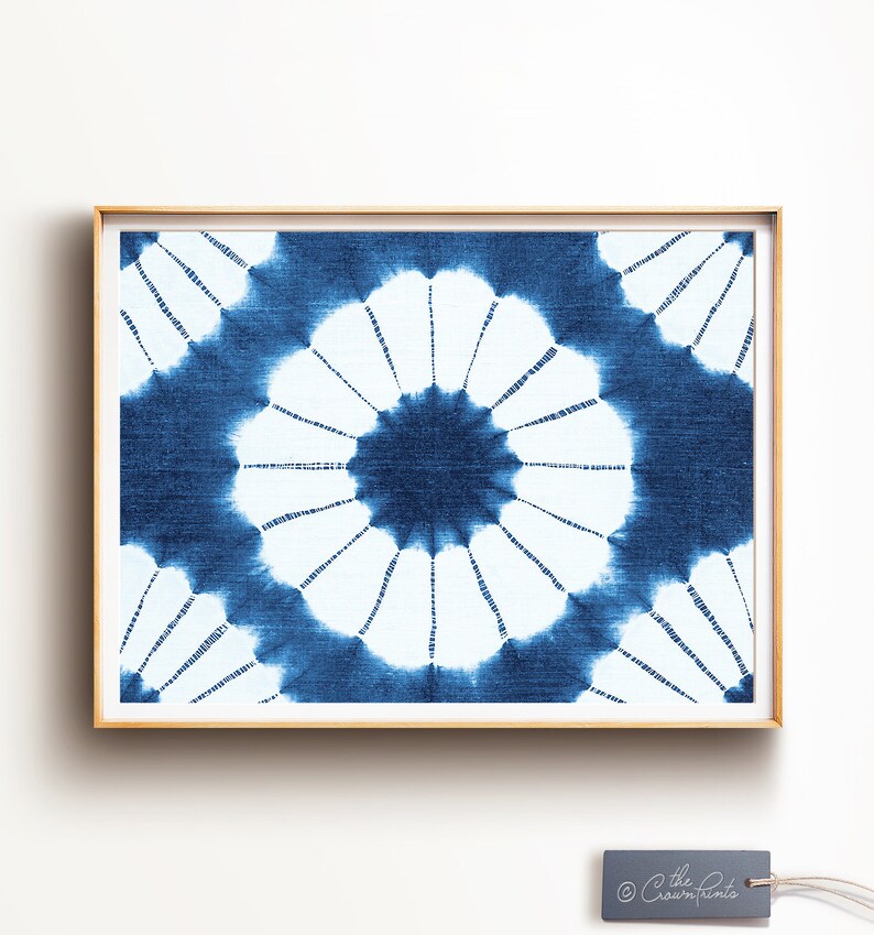 Shibori Wall Art No. 1 DIGITAL DOWNLOAD Blue Painting Etsy