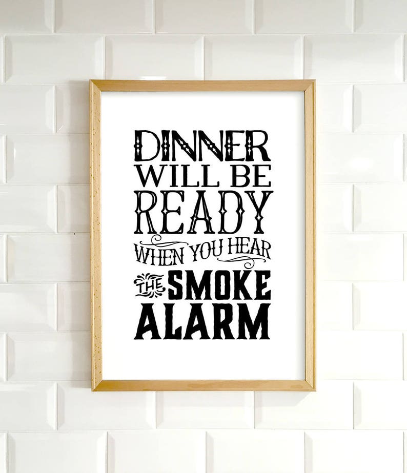 Kitchen Wall Art PRINTABLE Art Funny Kitchen Prints Dinner Etsy UK