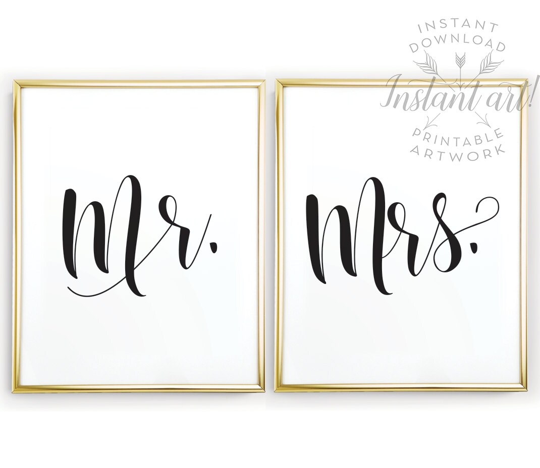 Mr and Mrs Sign PRINTABLE Art Wedding Sign Wedding Table - Etsy Australia