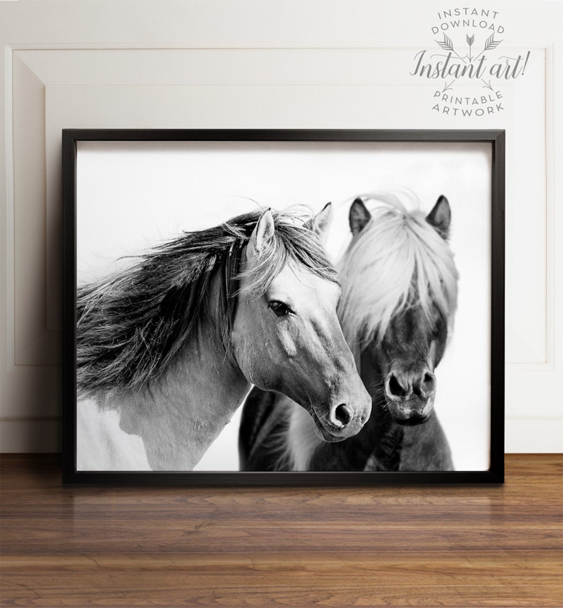 Horse Print PRINTABLE Art Horse Photography Black and White - Etsy