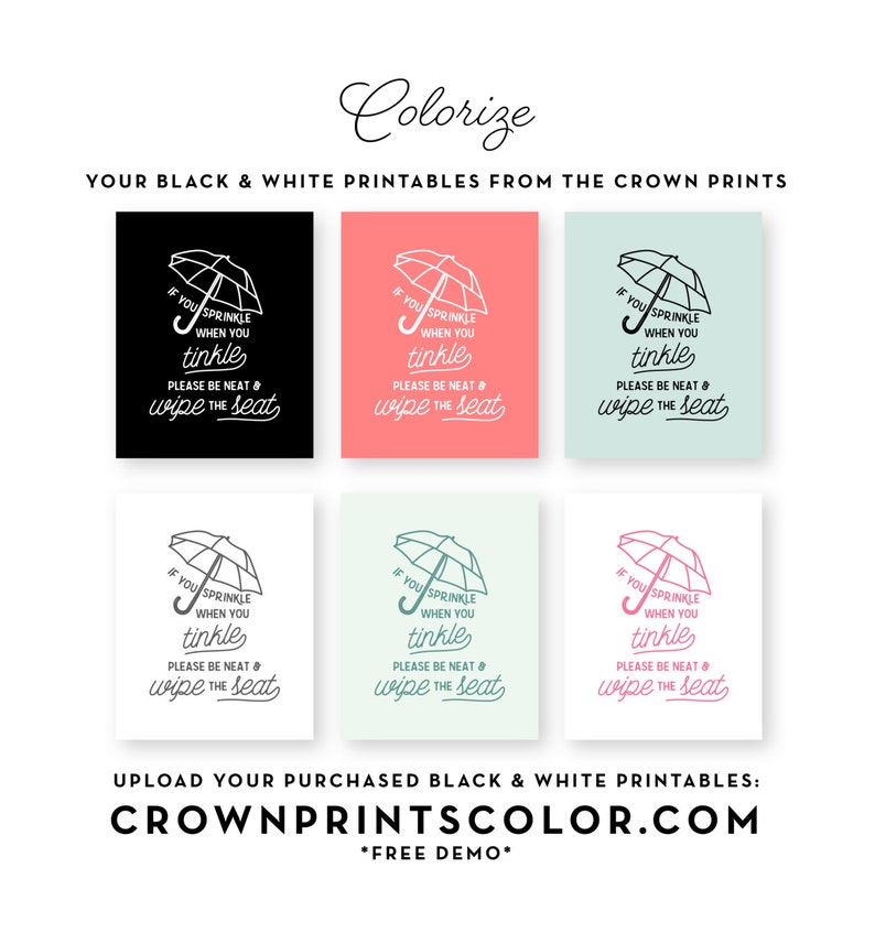 If You Sprinkle When You Tinkle PRINTABLE Art Bathroom Art - Etsy