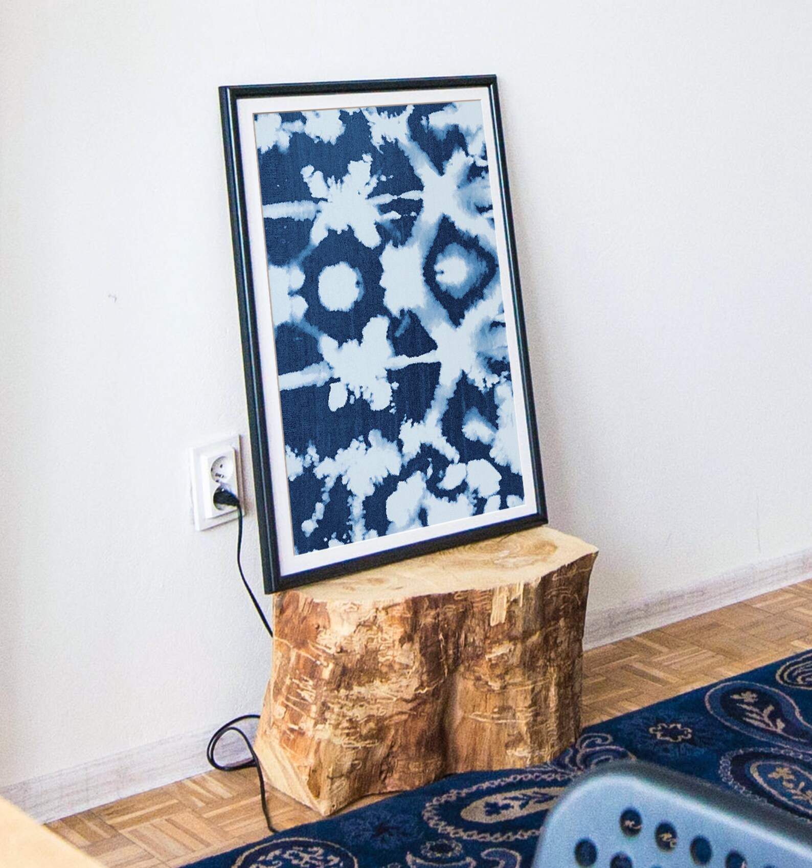 Shibori Wall Art No. 3 Indigo Wall Art PRINTABLE DOWNLOAD Etsy