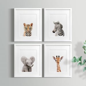 Safari Nursery decor set, PRINTABLE art, Safari animals decor, Baby animals, Nursery art, Nursery decor, Minimalist Modern nursery TCP100_ afbeelding 1