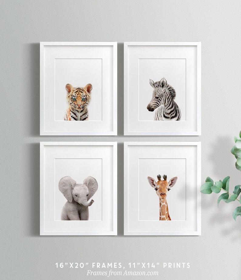 Safari Nursery decor set, PRINTABLE art, Safari animals decor, Baby animals, Nursery art, Nursery decor, Minimalist Modern nursery TCP100_ afbeelding 1