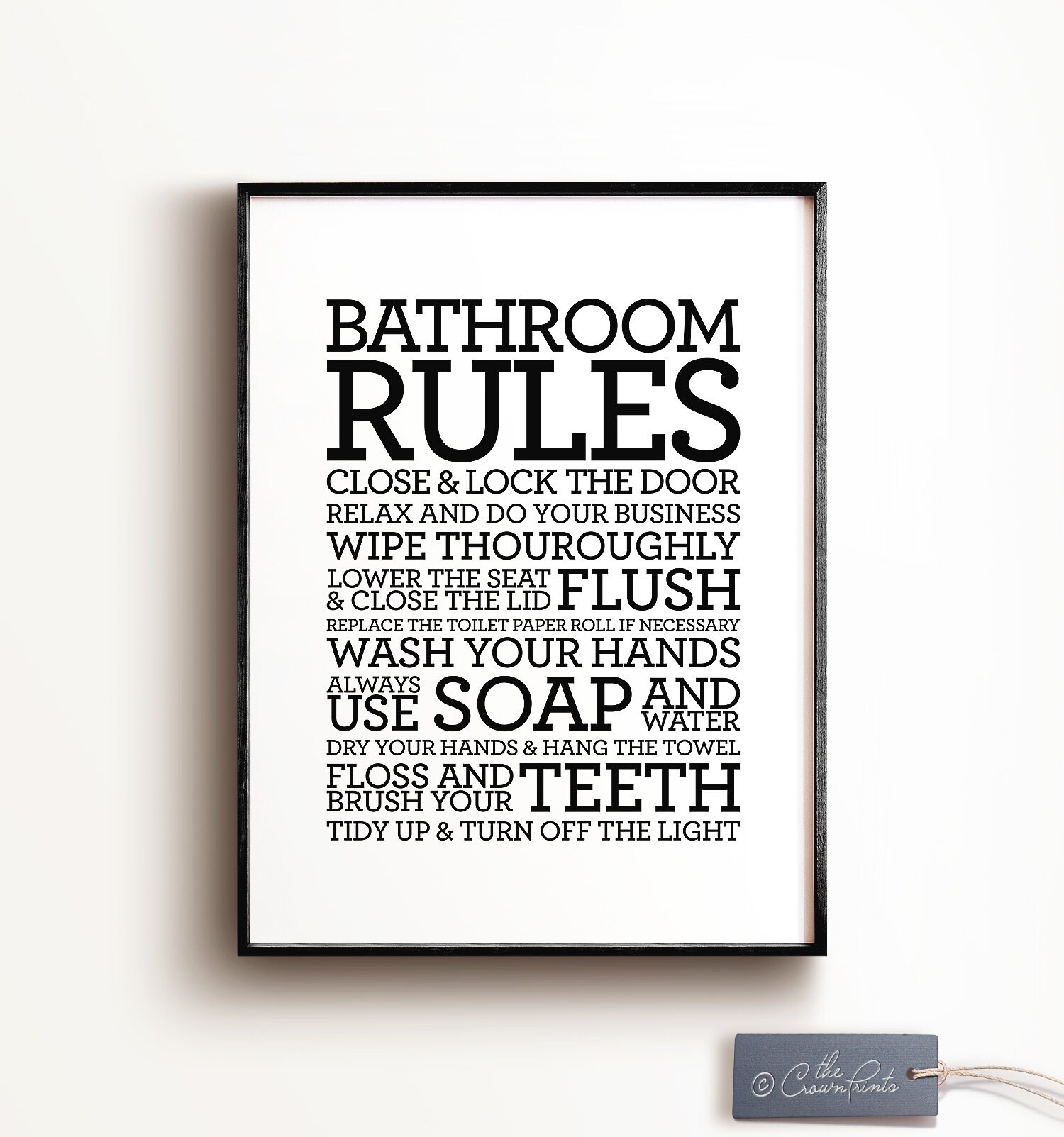 Bathroom Rules Sign PRINTABLE Art Bathroom Decor Bathroom Etsy Australia