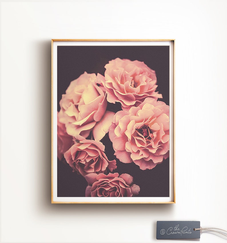 Floral Print Blush Pink Wall Art DIGITAL DOWNLOAD Neutral Etsy